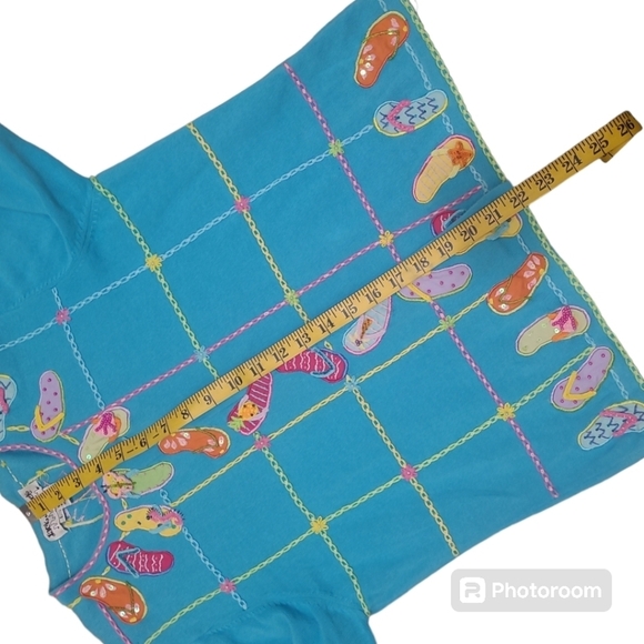 Jack B Quick Embroidered Blue Pink Yellow Cardigan Size Large - Picture 6 of 11